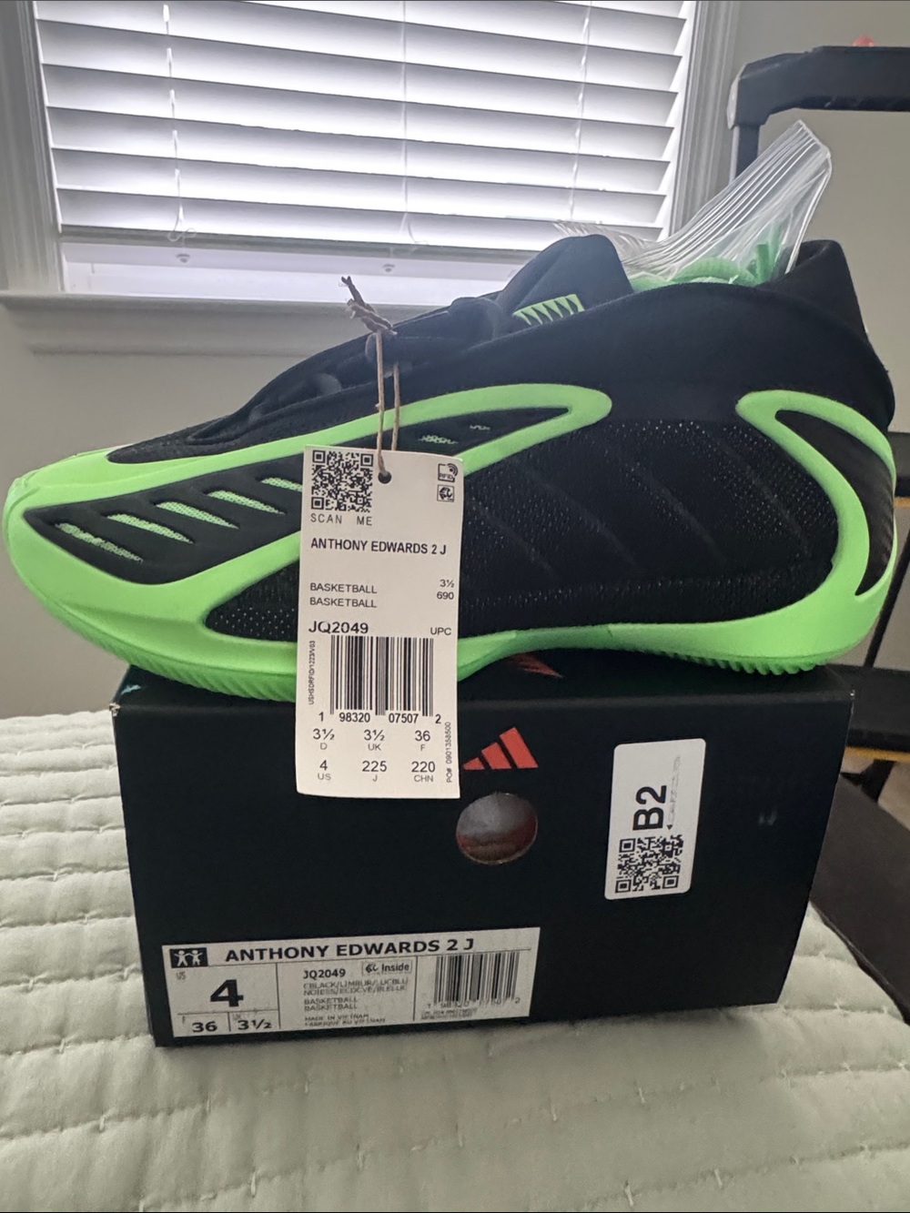 adidas Black Sneakers with Neon Green Accents
